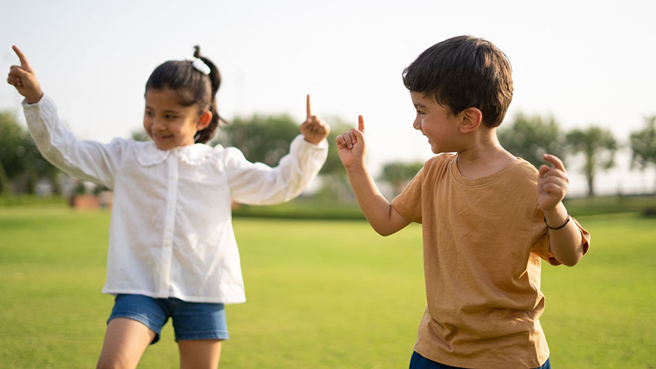 Kids having fun dancing